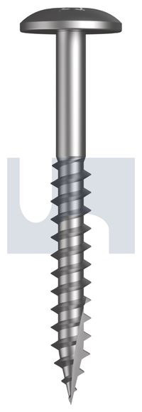 SCREW T17 BUTTON HD SQ DRV SS 316 10 X 45